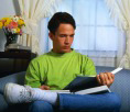 Boy studying